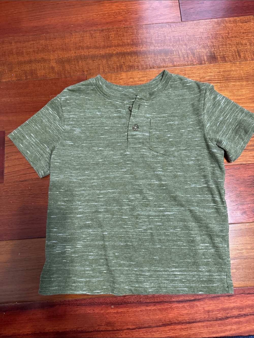 jumping beans Olive Green Heather Short Sleeve Henley Tee